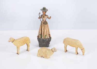 Lot 319 - An unusual and rare early 19th century dipped wax shepherdess