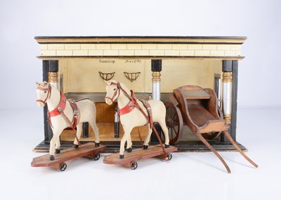 Lot 320 - A large late 19th century wooden toy stable