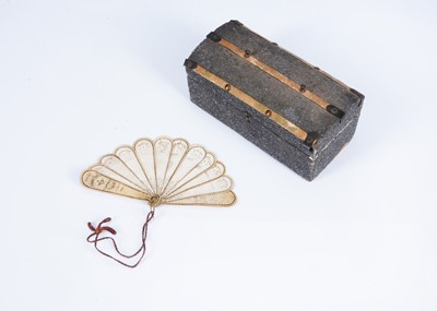 Lot 329 - An 19th century small doll’s trunk