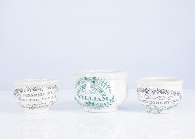 Lot 339 - Three miniature or doll’s chamber pots