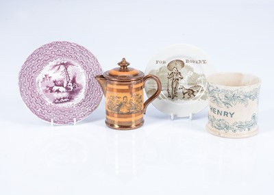 Lot 340 - Children’s 19th century transfer printed English pottery