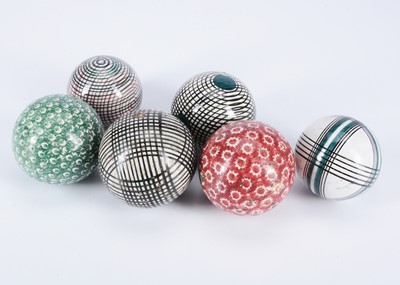 Lot 341 - Six 19th century Scottish pottery carpet bowls