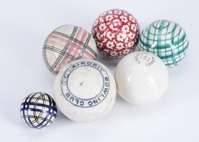 Lot 342 - Four smaller 19th century Scottish pottery carpet bowls