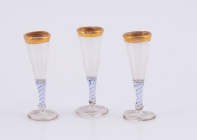 Lot 358 - Three fine quality dolls’ house drinking glasses