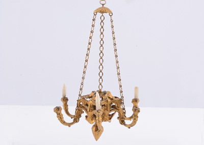Lot 359 - An 19th century Erhard & Sohne gilt metal dolls’ house chandelier