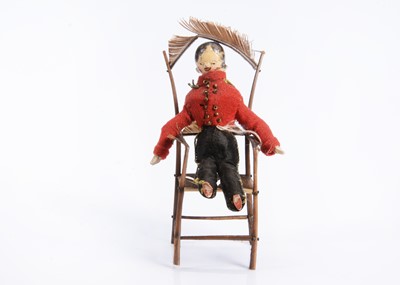 Lot 360 - An 19th century Grodnertal wooden dolls’ house soldier doll
