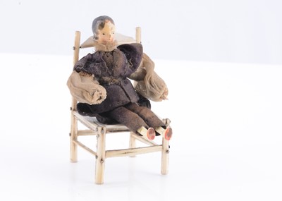 Lot 361 - An 19th century Grodnertal wooden dolls’ house doll
