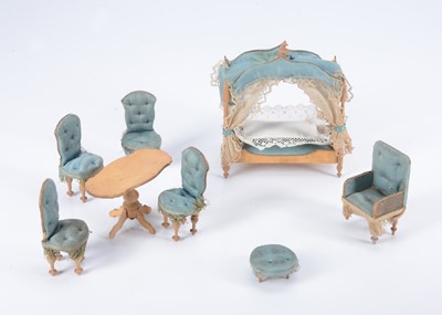 Lot 364 - A mid 19th century French dolls’ house bedroom set