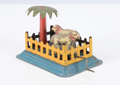 Lot 387 - A Kellermann Penny Toy crank-handle two sheep in field