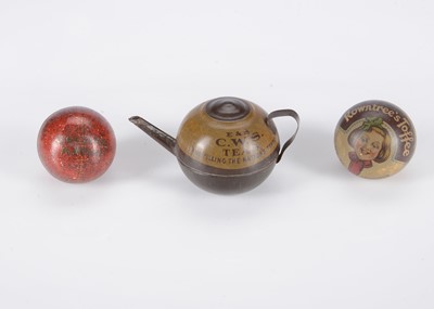 Lot 392 - Three miniature spherical sample tins