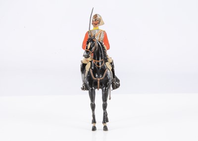 Lot 407 - A rare Haffner ‘Röhrenottos’ mounted Life Guard lead toy soldier, circa 1890