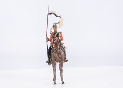 Lot 408 - A rare Haffner ‘Röhrenottos’ mounted Lancer lead toy soldier, circa 1890