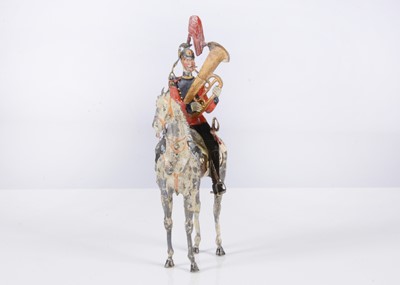 Lot 410 - A rare Haffner ‘Röhrenottos’ mounted bandsman lead toy soldier, circa 1890