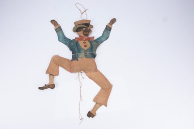 Lot 426 - A rare 19th century hand-painted card dancing black minstrel Jumping Jack