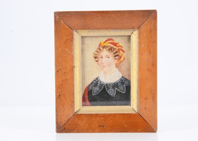 Lot 435 - An 19th century miniature portrait of a women on ivory