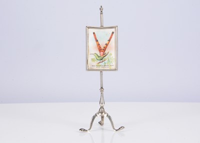 Lot 454 - A 1910 London hallmarked silver miniature pole screen card holder