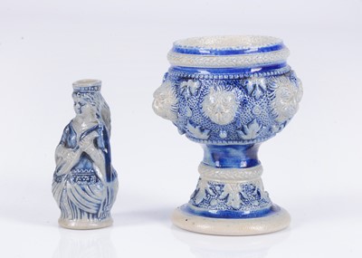 Lot 461 - Two late 19th century miniature German salt-ware pottery vessels