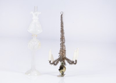 Lot 463 - A late 19th century miniature glass oil-lamp bottle