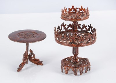 Lot 486 - Two pieces of 19th century fine quality cast-metal dolls’ house furniture