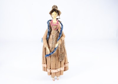 Lot 500 - A large 19th century Grodnertal wooden doll
