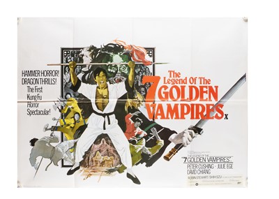 Lot 424 - Legend of the 7 Golden Vampires (1974) UK Quad Poster