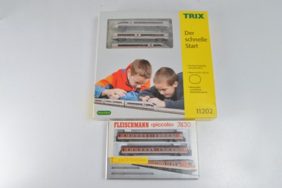 Lot 24 - N Gauge Trix ICE High Speed Train Pack and Fleischmann German Two Car DMU (2)