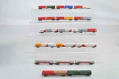 Lot 36 - Graham Farish N Gauge Bogie Container Wagons and Bogie Fuel Tank Wagons (17)