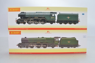 Lot 78 - Hornby (China) boxed 00 Gauge BR green Princess Royal Class and A3 Class Locomotives and Tenders (2)