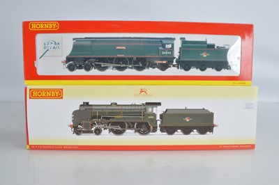 Lot 97 - Hornby (China) boxed 00 Gauge BR weathered green renamed Merchant Navy and Schools Class Locomotives and Tenders (2)