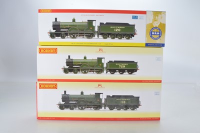 Lot 134 - Hornby (China) boxed 00 Gauge SR green Class T9 Greyhound 4-4-0 Locomotives and Tenders (3)