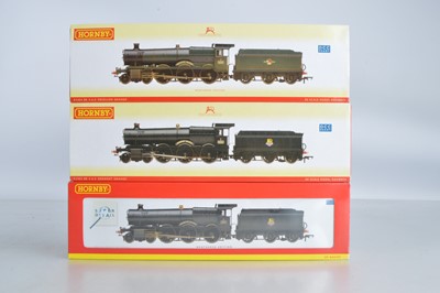 Lot 163 - Hornby (China) boxed 00 Gauge BR black and green Grange Class 4-6-0 Locomotives and Tenders (3)