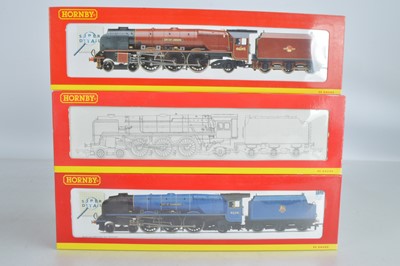 Lot 168 - Hornby (China) boxed 00 Gauge BR Princess and Coronation Class and Britannia Class 7MT Locomotives and Tenders (3)