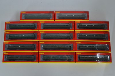 Lot 180 - Hornby (China) boxed 00 Gauge SR mostly ex LSWR olive green Maunsell Coaches (14)