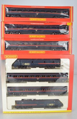 Lot 210 - Hornby (Margate) boxed 00 Gauge R2002 GNER Route of the Flying Scotsman 225 Train Pack and three additional coaches (4)
