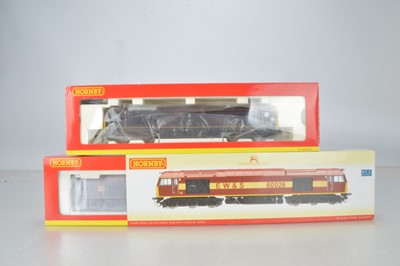 Lot 224 - Hornby (China) boxed 00 Gauge EWS maroon and yellow Class 60 and black Class 67 Diesel Locomotives (2)