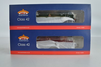 Lot 240 - Bachmann boxed 00 Gauge Class 42 BR maroon and green Diesel Locomotives (2)
