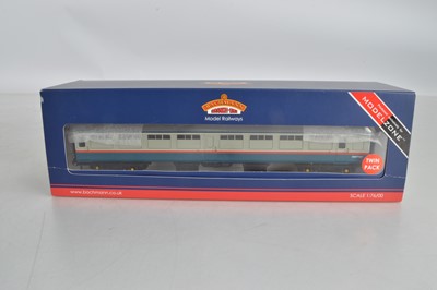 Lot 249 - Bachmann exclusive for Model Zone boxed 00 Gauge 39-050Z blue and grey Mk2 Mobile Track Assessment Coaches two coach pack (one pack, two coaches)
