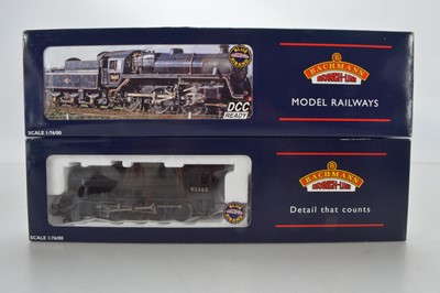 Lot 265 - Bachmann boxed 00 Gauge renumbered BR black WD Austerity Class and Standard Class 4MT Locomotives and Tenders (2)