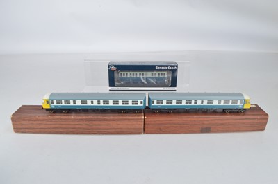 Lot 351 - OO Gauge Liliput BR Blue/Grey Trans Pennine DMU and Hatton's Model Railways Genesis Coach (3)