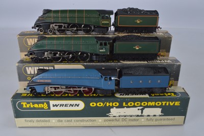 Lot 380 - Wrenn 00 Gauge boxed  BR green Class A4 'Mallard ' and renumbered 'Sir Ralph Wedgwood ' and Tri-ang Wrenn LNER blue 'Sir Nigel Gresley' Locomotives and tenders (2)