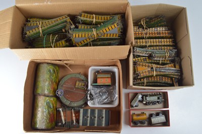Lot 423 - Bing Table Top 00/HO unboxed  Electric and Clockwork Locomotive Rolling Stock Track and Accessories (qty)