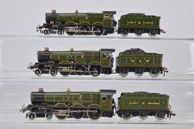 Lot 434 - Two Wrenn and one Hornby-Dublo 00 Gauge repainted and renamed GWR green Castle Class Locomotives and Tenders (3)