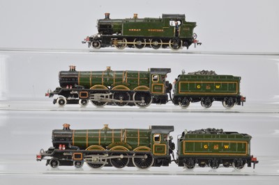 Lot 435 - Two Wrenn 00 Gauge repainted and renamed GWR green Castle Class Locomotives and Tenders and kitbuilt 2-8-0T  (3)
