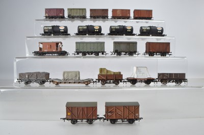 Lot 451 - Kitbuilt and Ratio Dapol Bachmann and Mainline mostly BR outline 00 Gauge 4-wheel wagons majority with weathered finish (20)