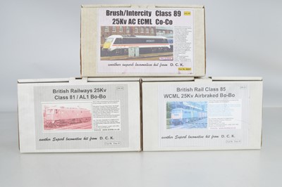 Lot 460 - DCK 00 Gauge unmade Class 81 Class 89 and Class 85 Electric Locomotive kits all with motor bogies (3)