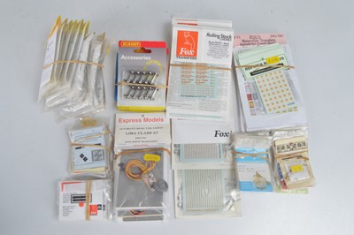 Lot 464 - Large collection of 00 Gauge spares and accessories for kitbuilding and conversions including wheelsets Transfers Lighting Kits Etched Name plates and other items (100+)
