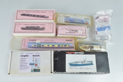 Lot 472 - Langley Miniature and other makers unmade 00 Gauge Canal and general Marine related Kits and Accessories
