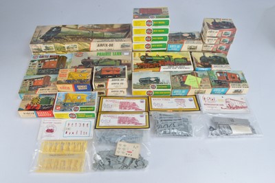 Lot 480 - Airfix 00 Gauge boxed Locomotives and Rolling Stock mostly unmade Kits several locos with metal chassis and a couple of trucks made and five Dapol ex Airfix kits (32)