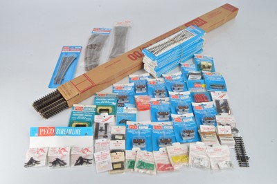 Lot 505 - Peco 00 Gauge Track Points and Motors and other boxed Accessories (60+ 21 Long straights)