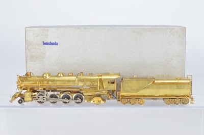 Lot 543 - Tenshodo American HO Gauge Brass Kit Built Steam Locomotive and Tender